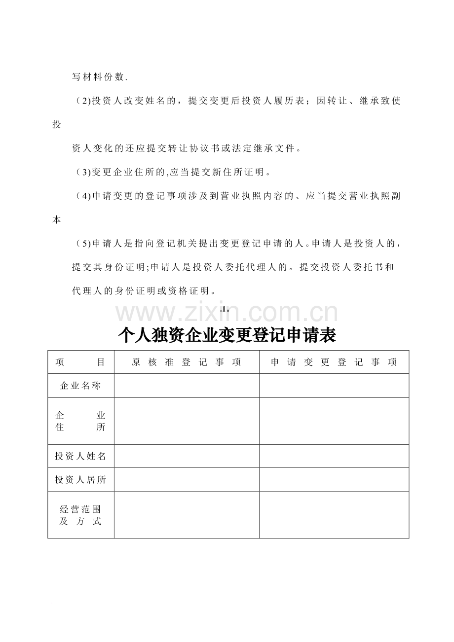 个人独资企业变更登记申请书企业名范文.doc_第2页