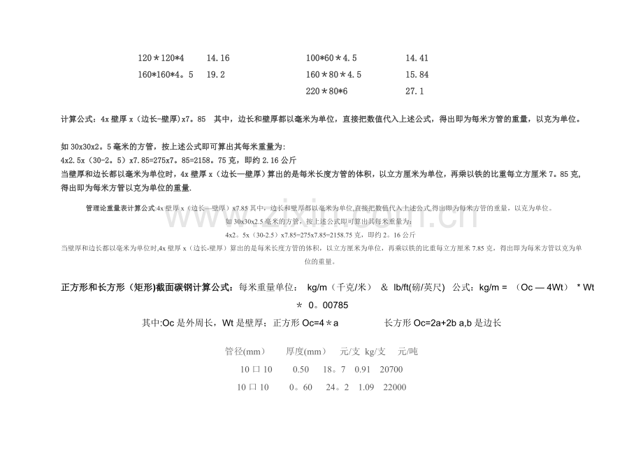 方管理论重量表、计算公式[1].doc_第2页