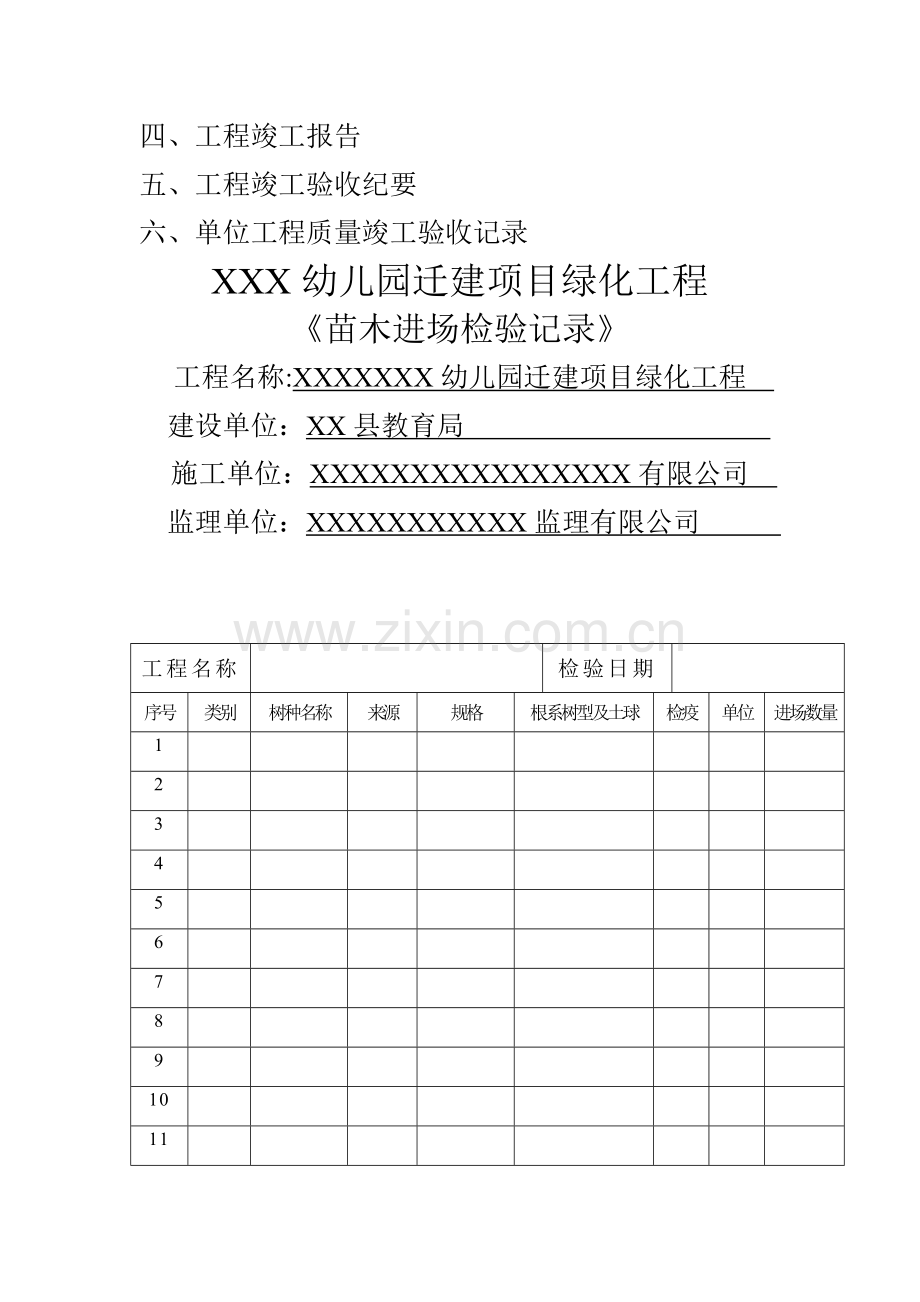 绿化工程竣工资料表格.doc_第2页