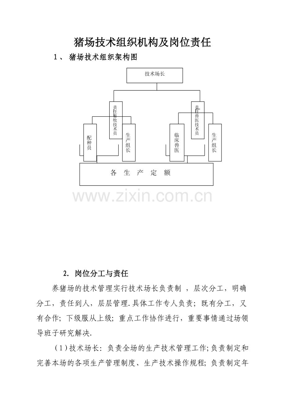 猪场技术组织机构及岗位责任.doc_第1页