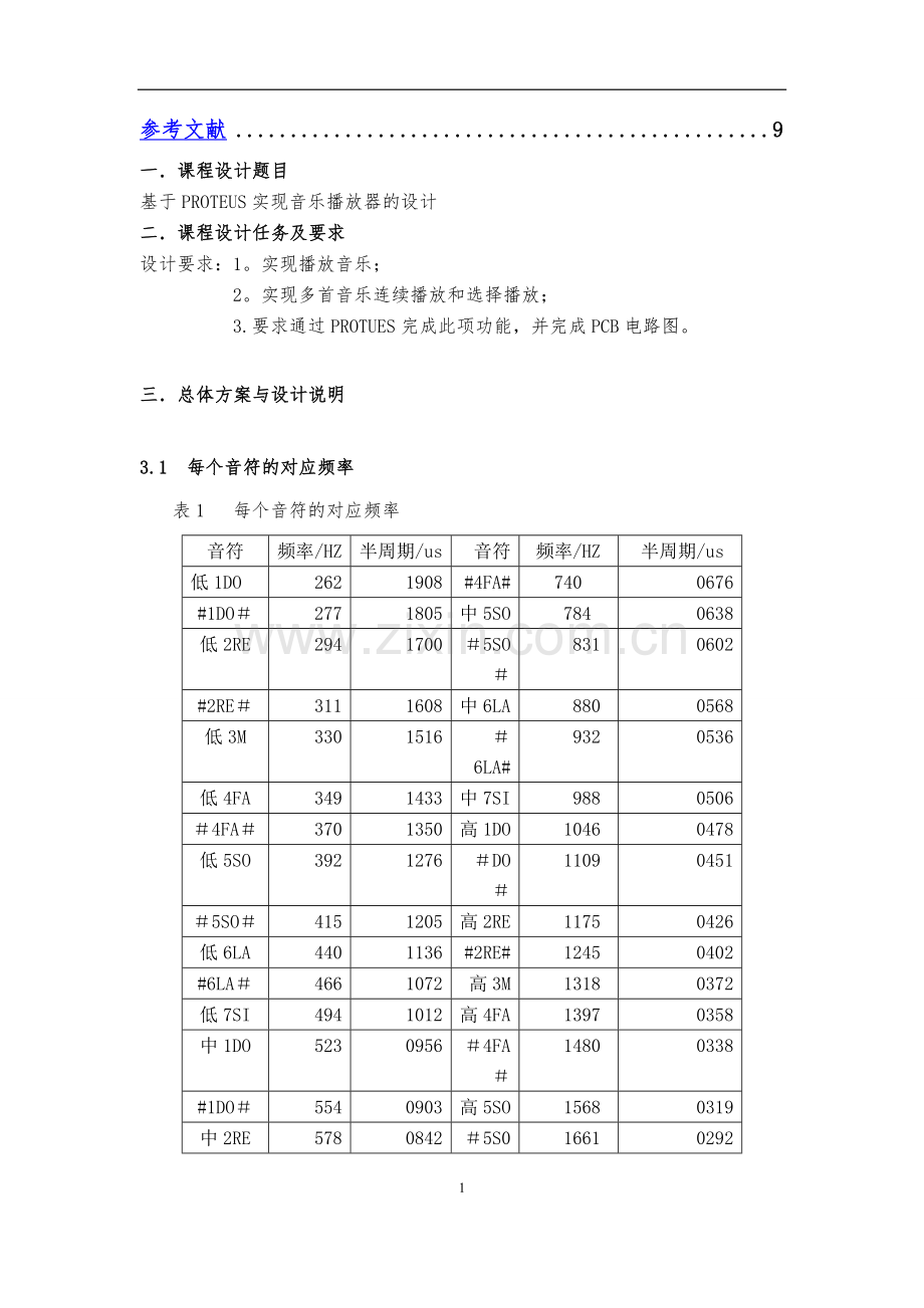 微机原理与接口技术-基于PROTEUS实现音乐播放器的设计.doc_第2页