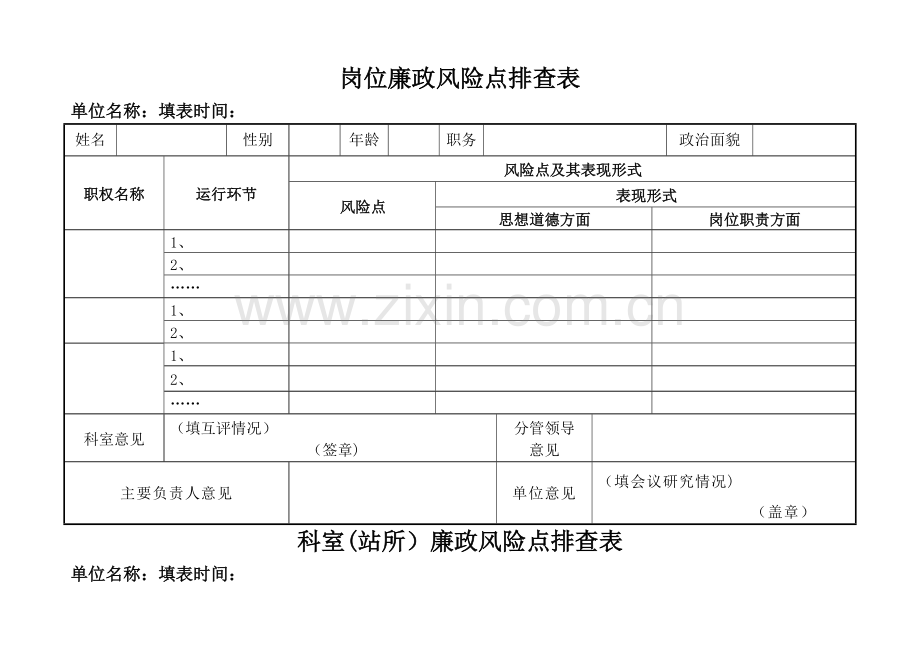 岗位廉政风险点排查表.doc_第1页