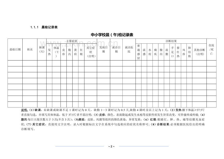 学校传染病防控相关工作表格(1)-(1).doc_第2页