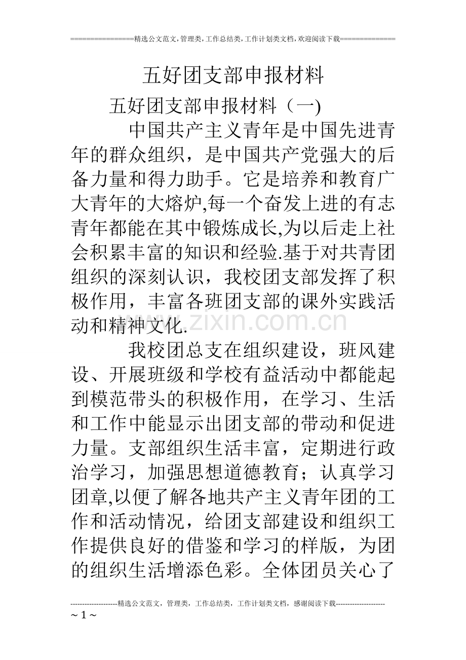 五好团支部申报材料.doc_第1页