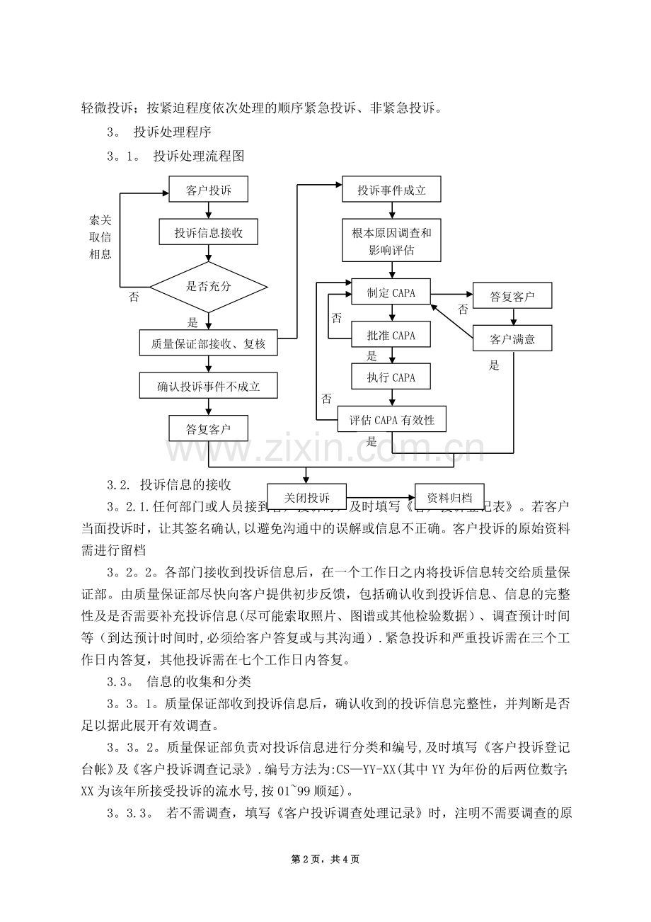 客户投诉处理管理规程.doc_第2页