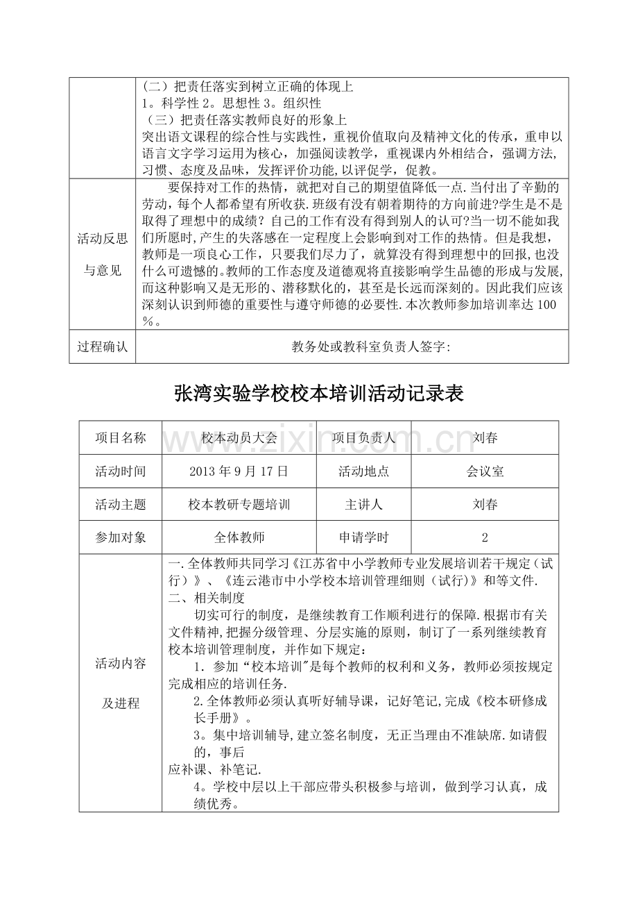 张湾实验学校校本培训活动记录表.doc_第2页