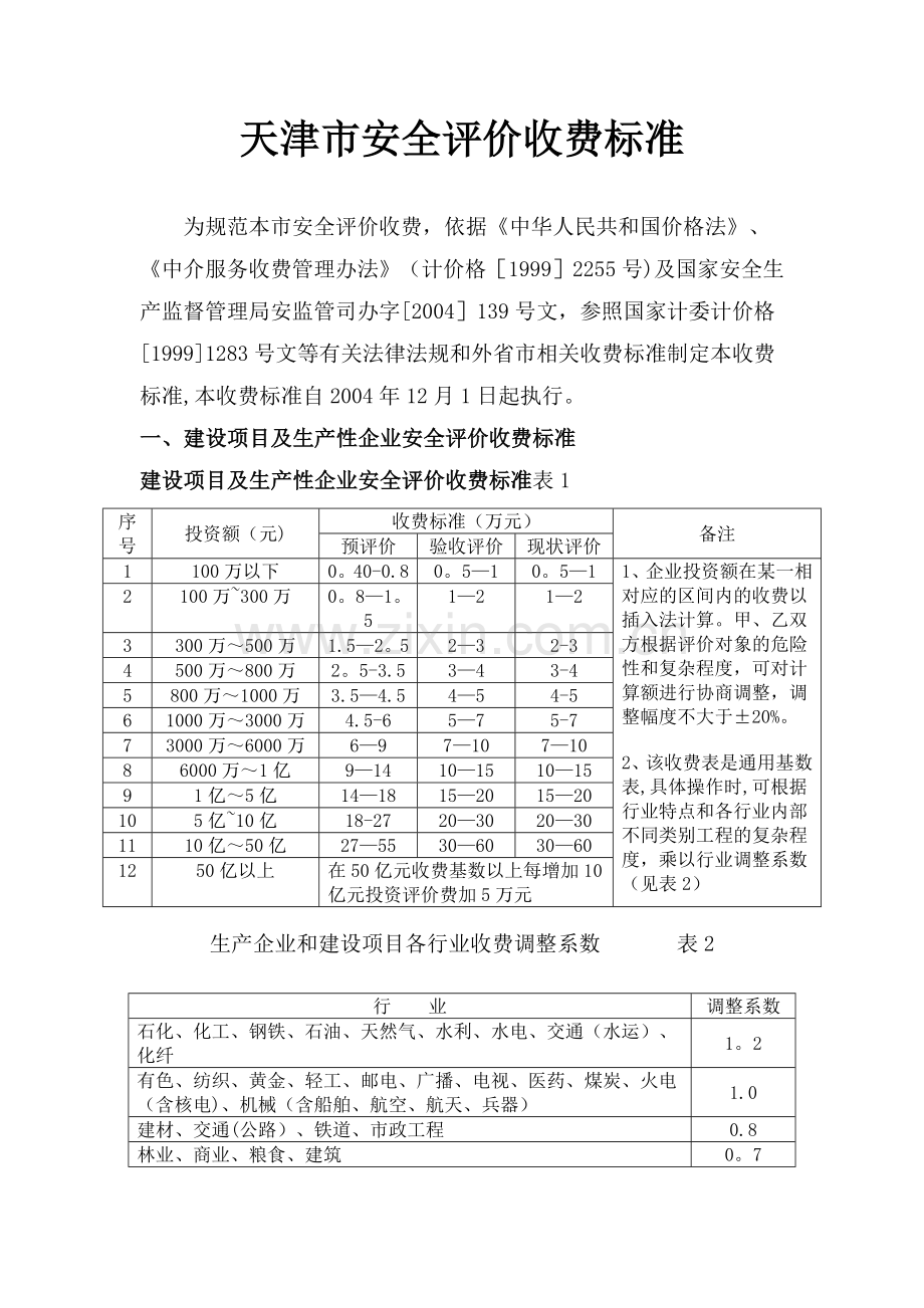 天津市安全评价收费标准.doc_第1页