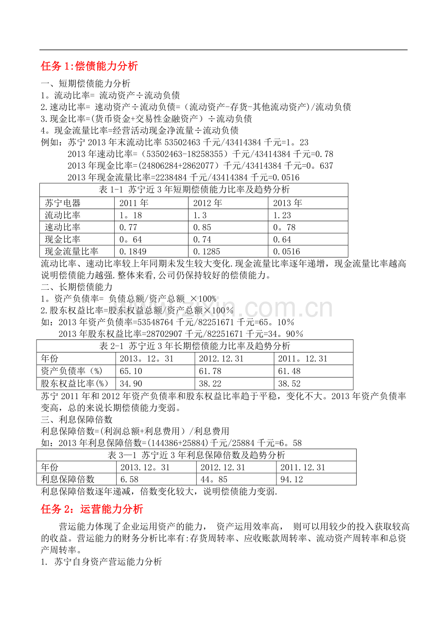 电大作业财务报表分析——苏宁为例.doc_第3页