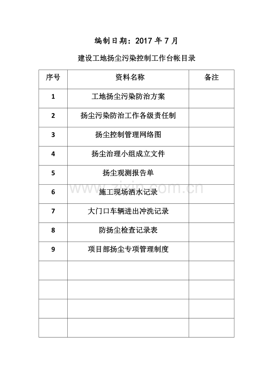 扬尘治理专项台账方案.doc_第2页