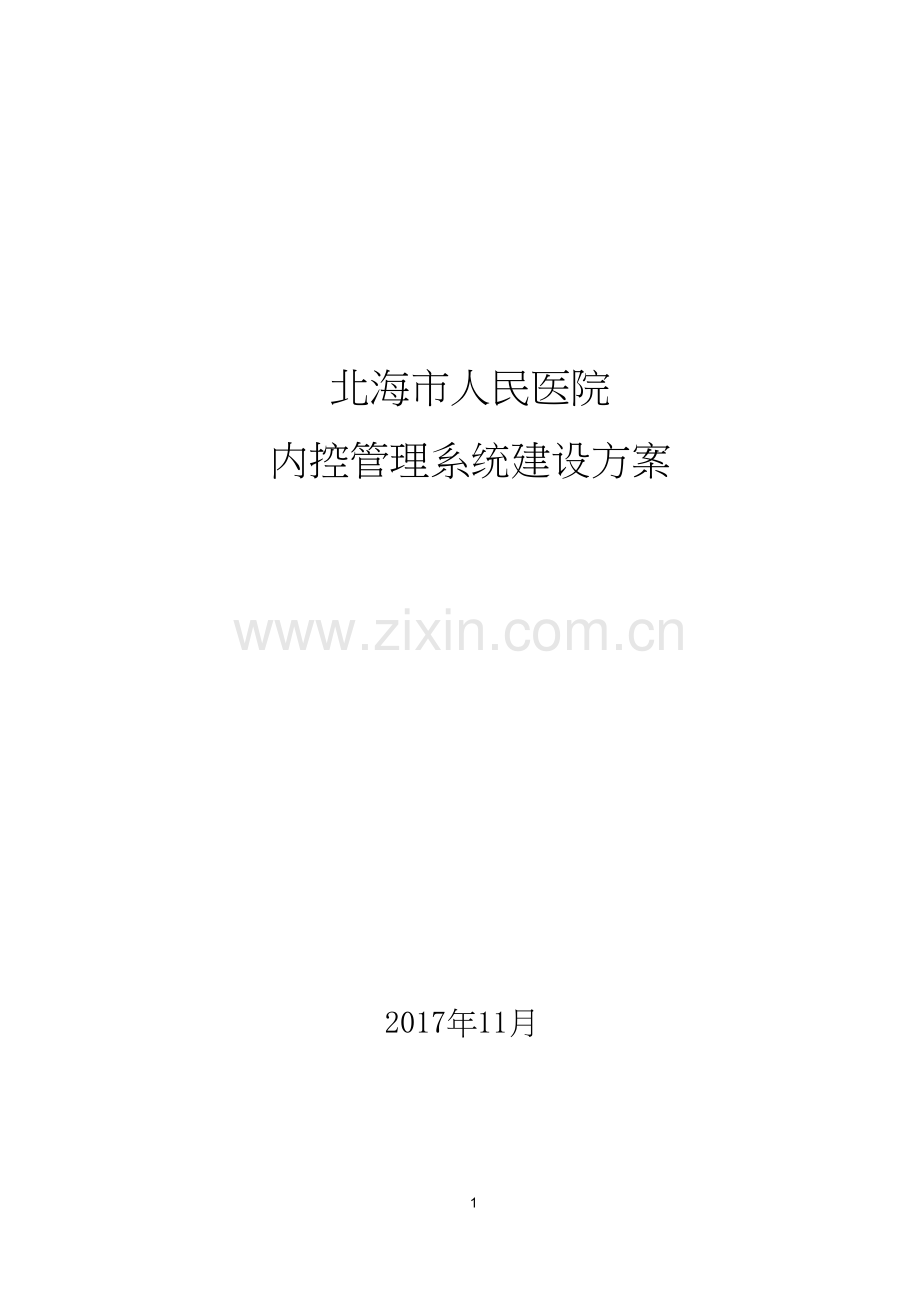 市人民医院内控管理系统建设方案.doc_第1页