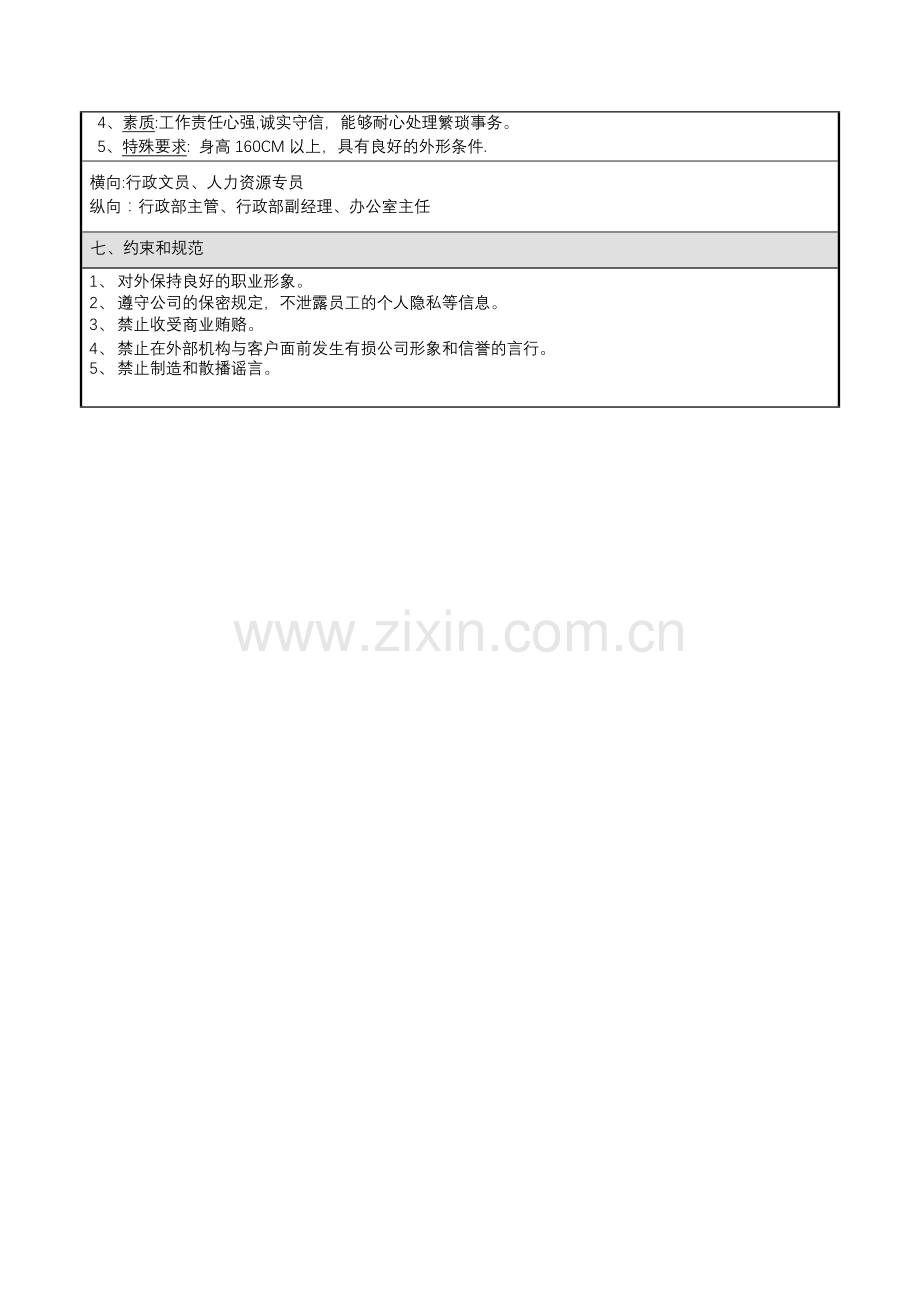 行政文员岗位说明书.docx_第2页