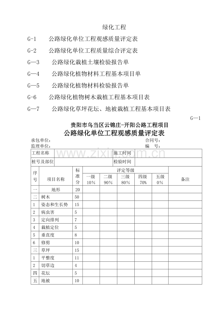 绿化质量评定表.doc_第1页