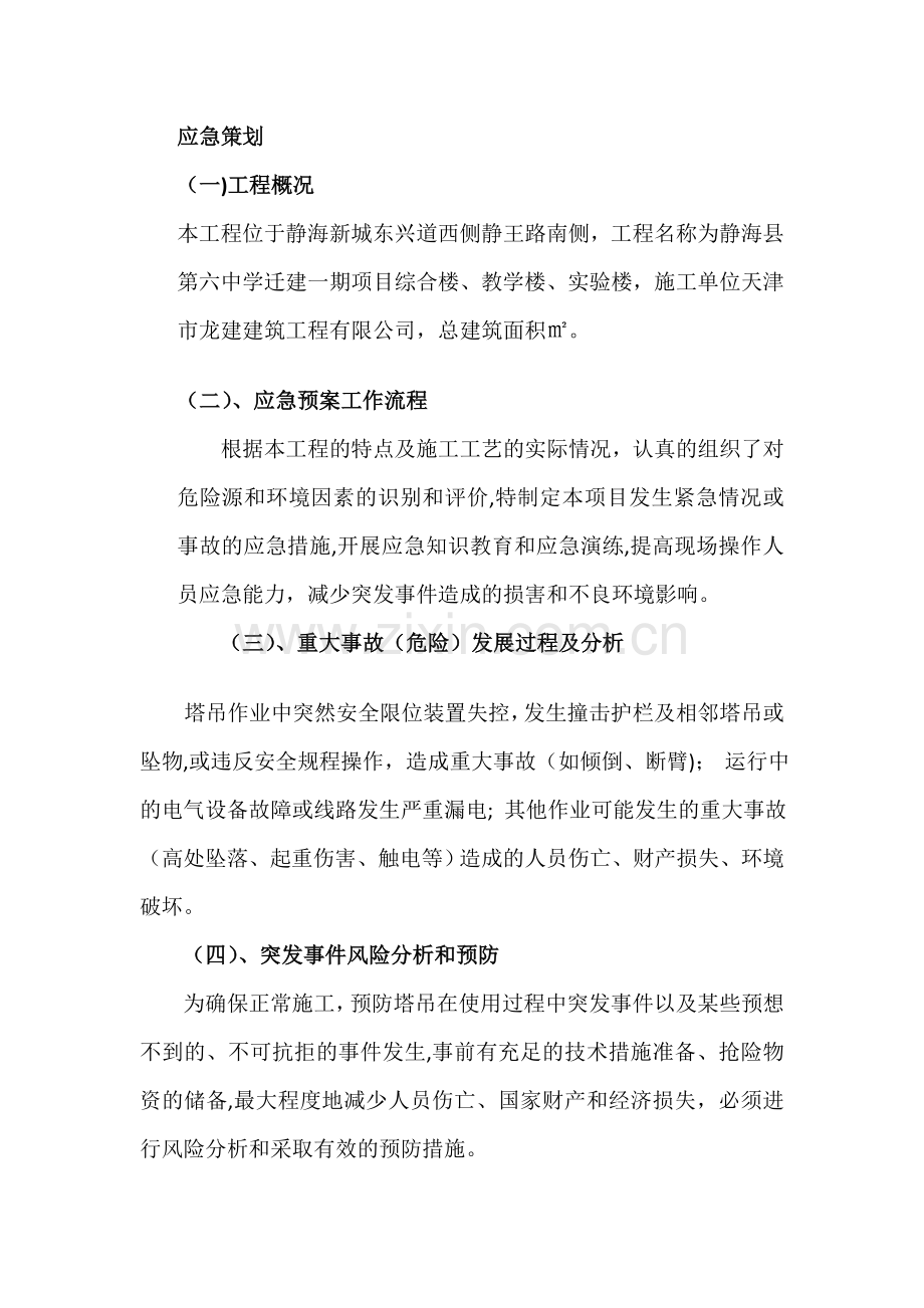 塔式起重机使用过程安全事故应急预案.doc_第3页