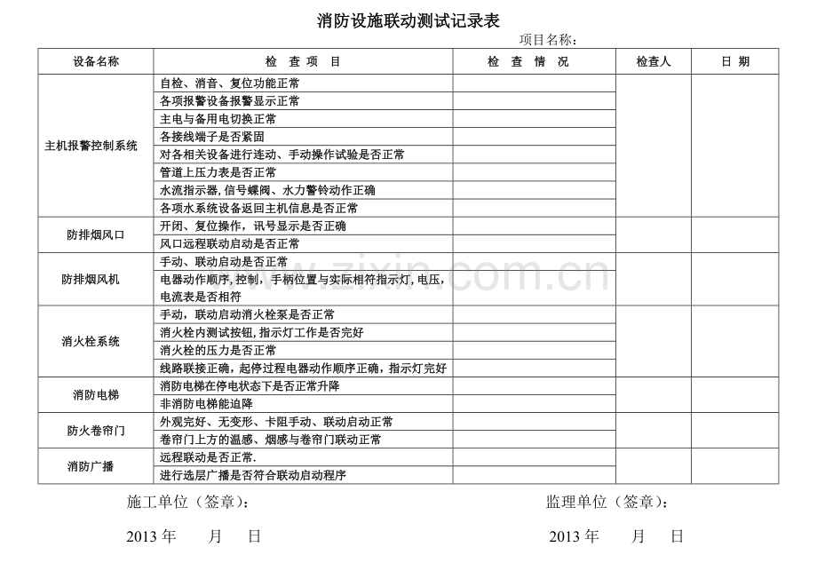 消防联动测试记录表.doc_第1页