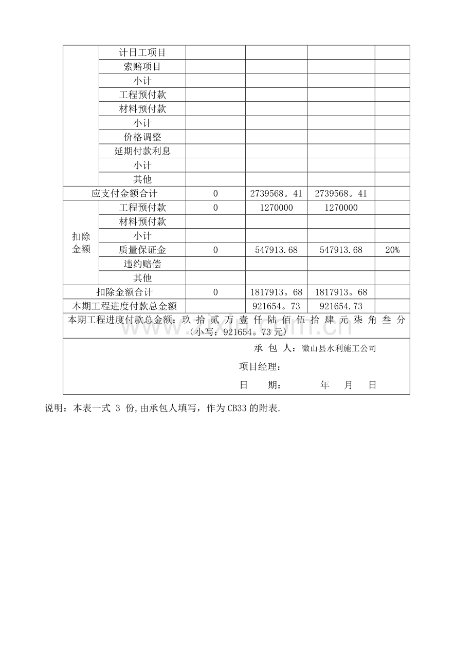 工程进度款支付申请表(已填).doc_第2页