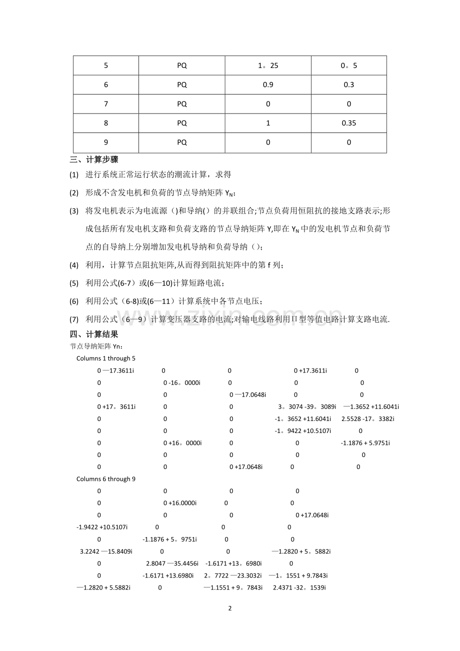 电力系统潮流及短路电流计算程序.doc_第2页