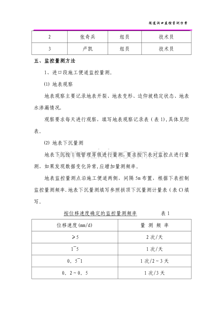 大柱山隧道进口横洞洞口监控量测方案.doc_第3页