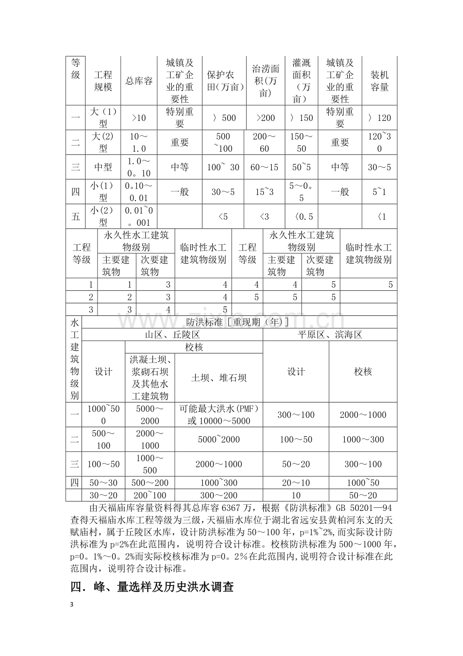 工程水文及水利计算课程设计-天福庙水库防洪复核计算.doc_第3页