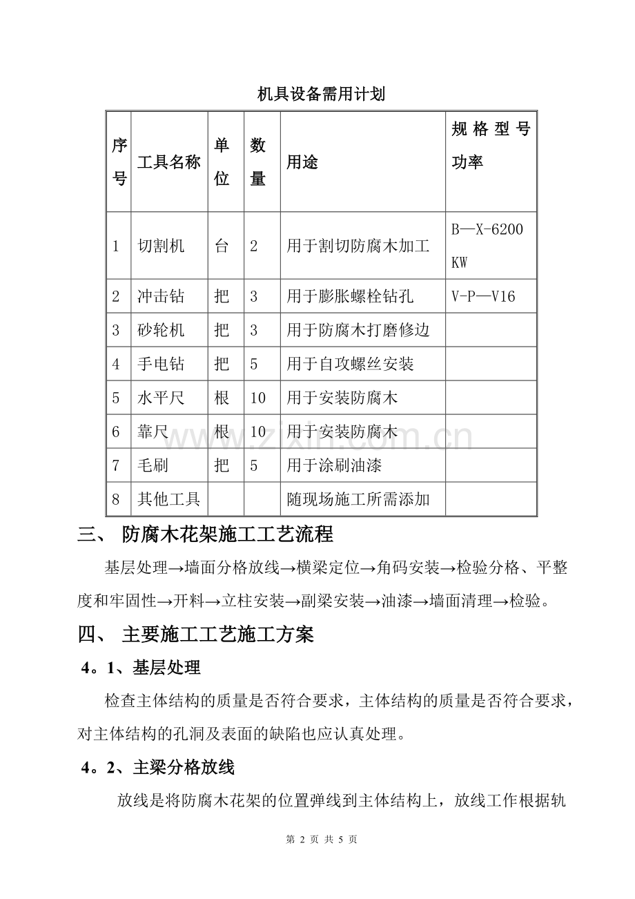 中心二幼防腐木花架施工方案.doc_第2页