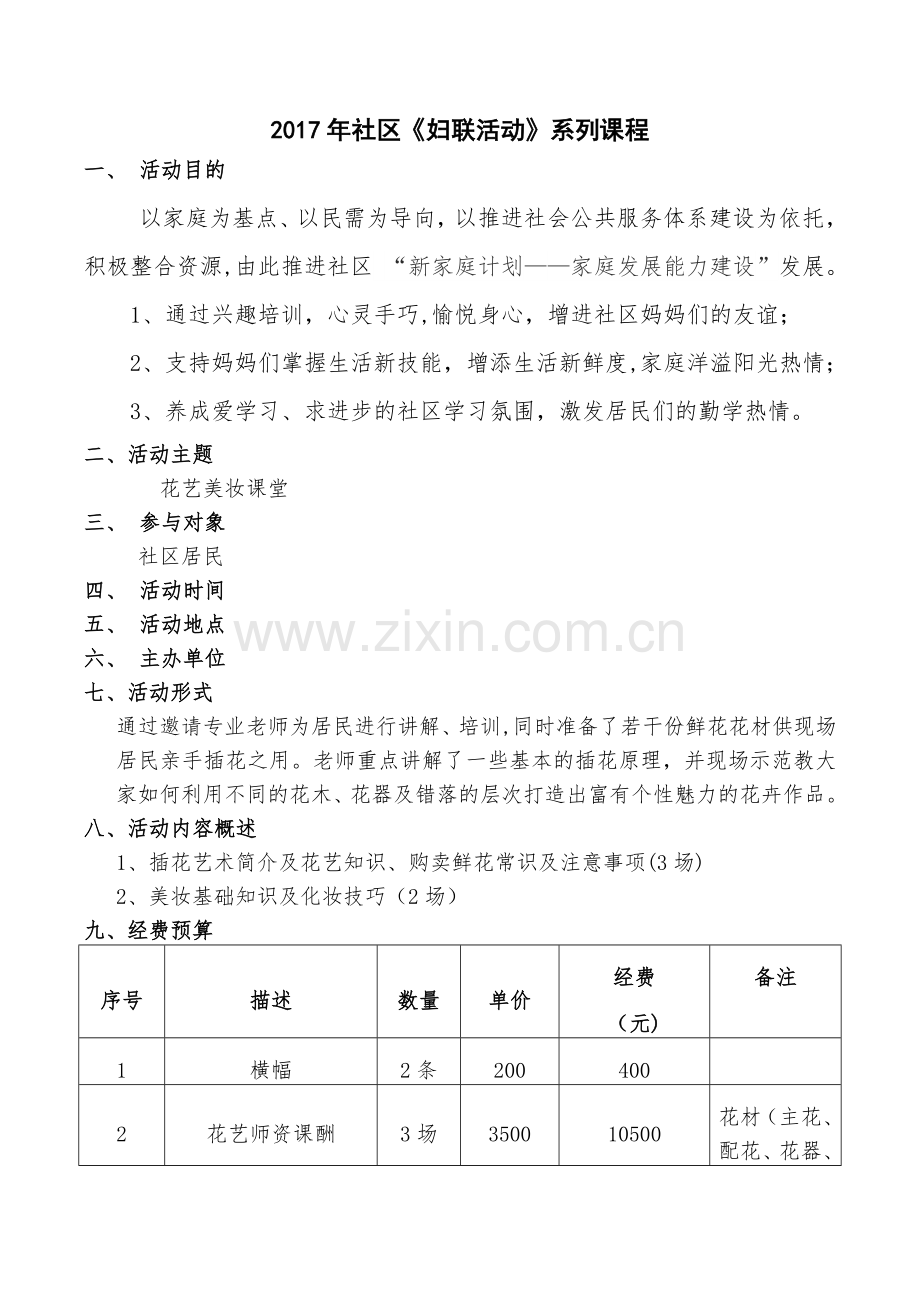 社区妇女培训系列方案.doc_第1页