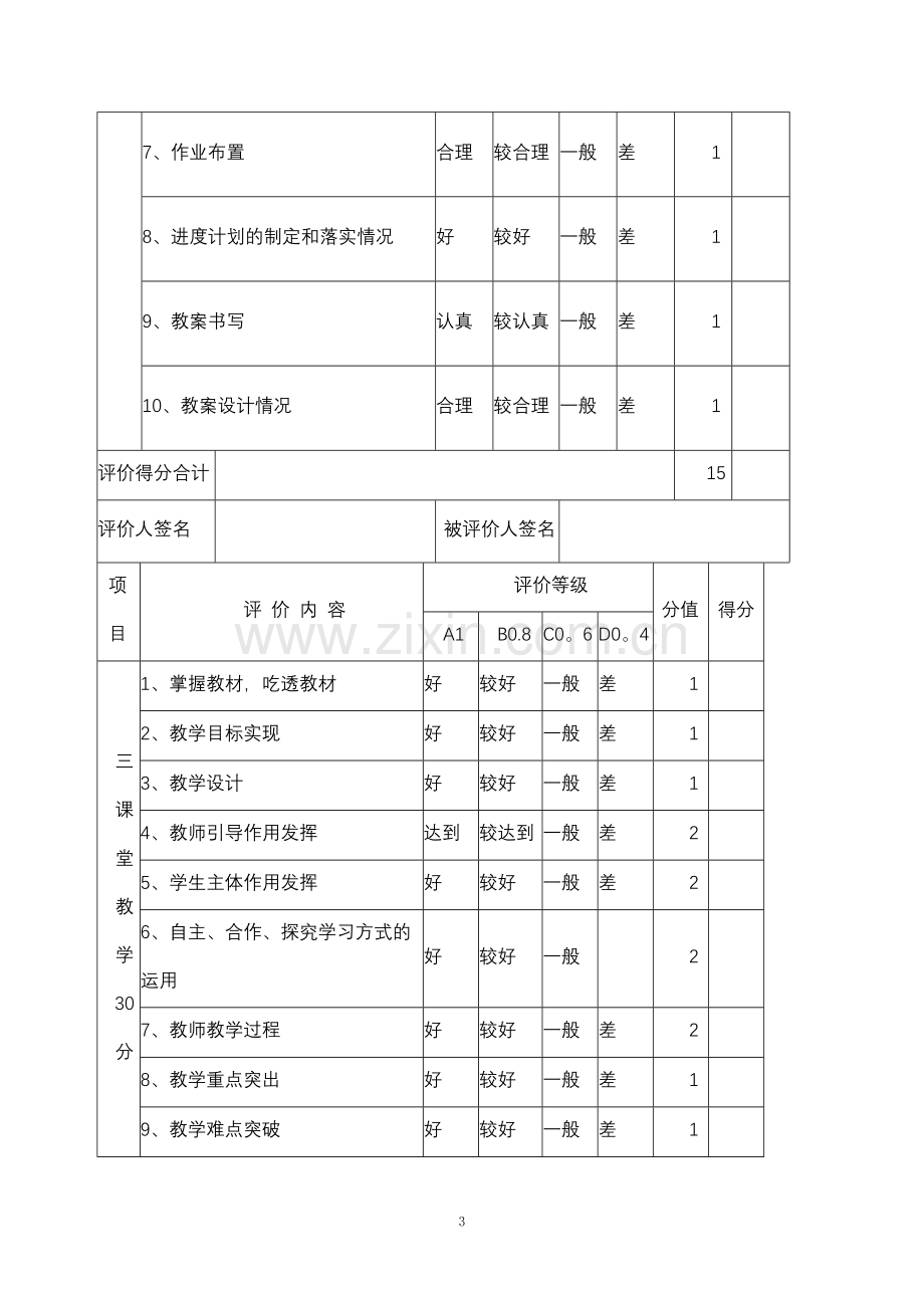 中小学教师教育教学量化考核评价表.doc_第3页