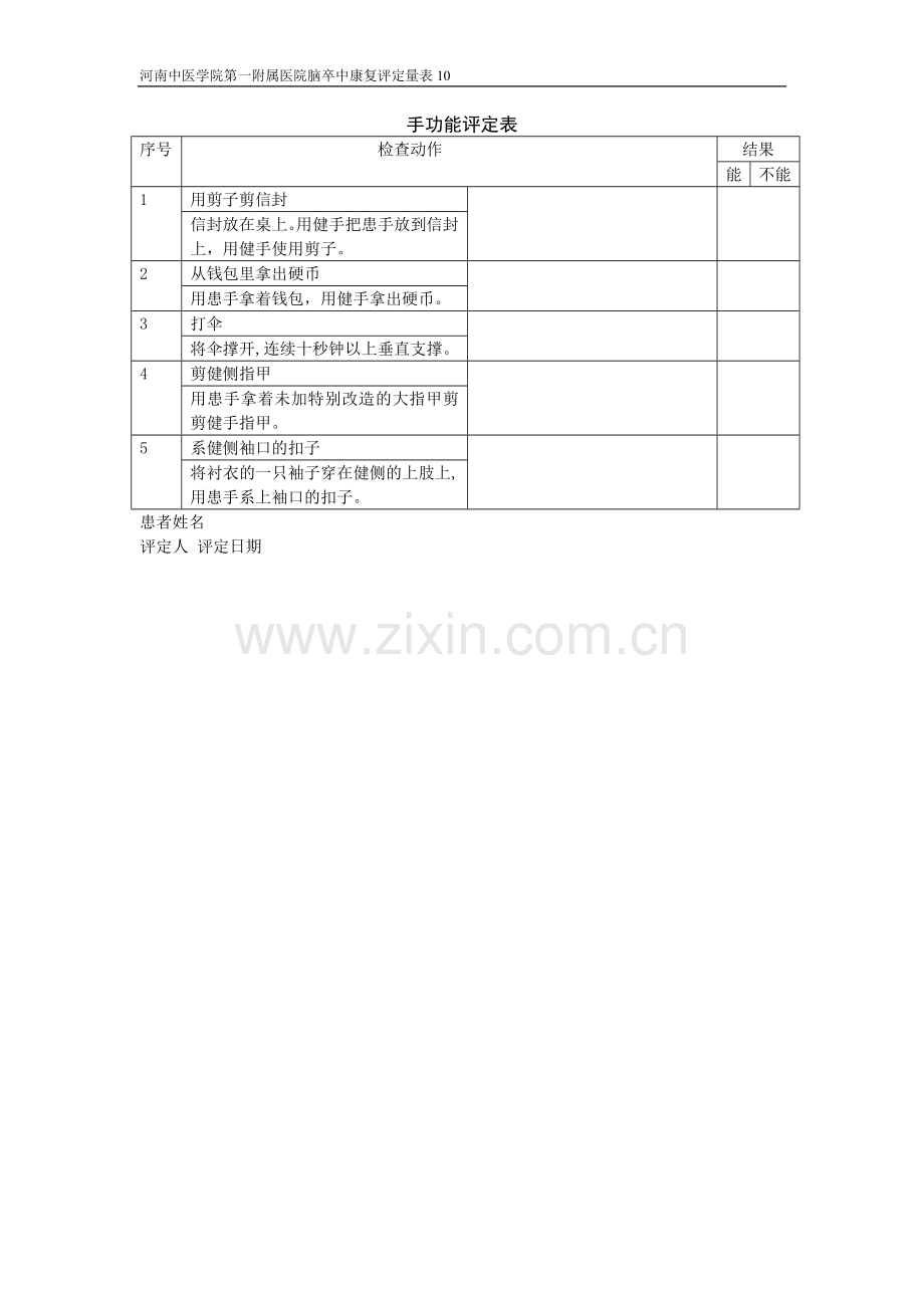 手功能评定量表.doc_第1页