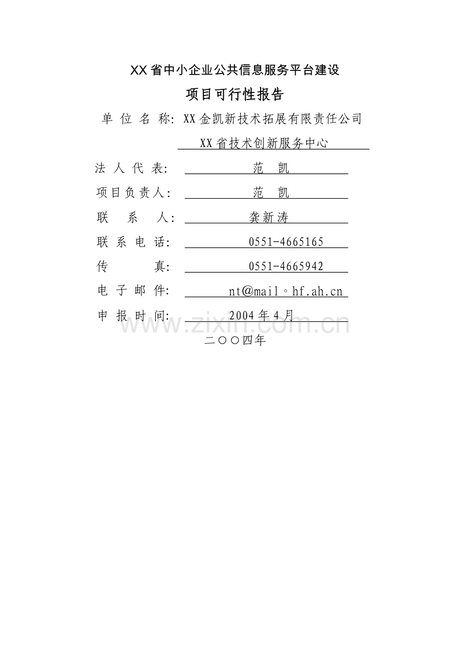 中小企业公共信息服务平台建设可行性研究报告.docx_第1页