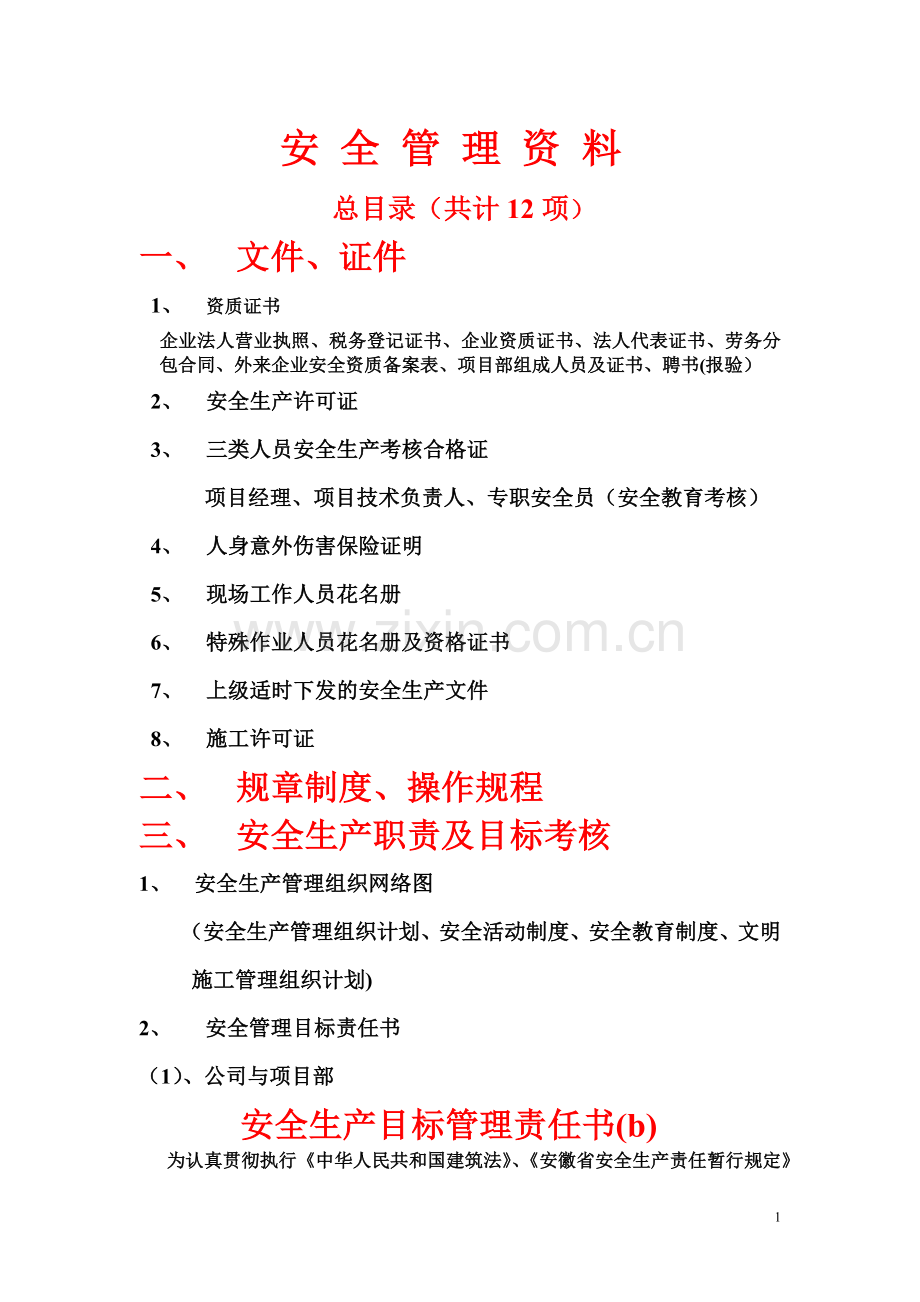 安徽省安全导则13项(安全管理资料).doc_第1页