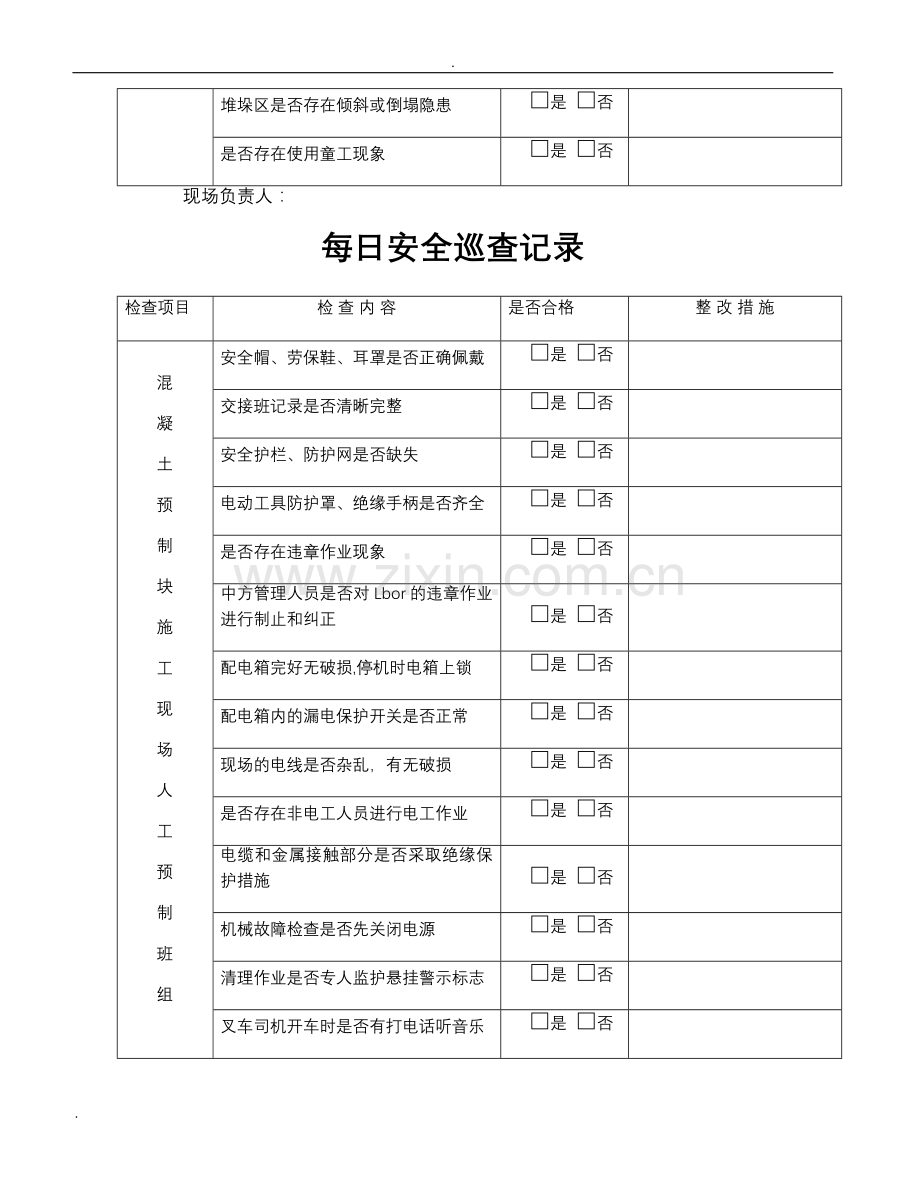 每日安全巡查记录.doc_第2页