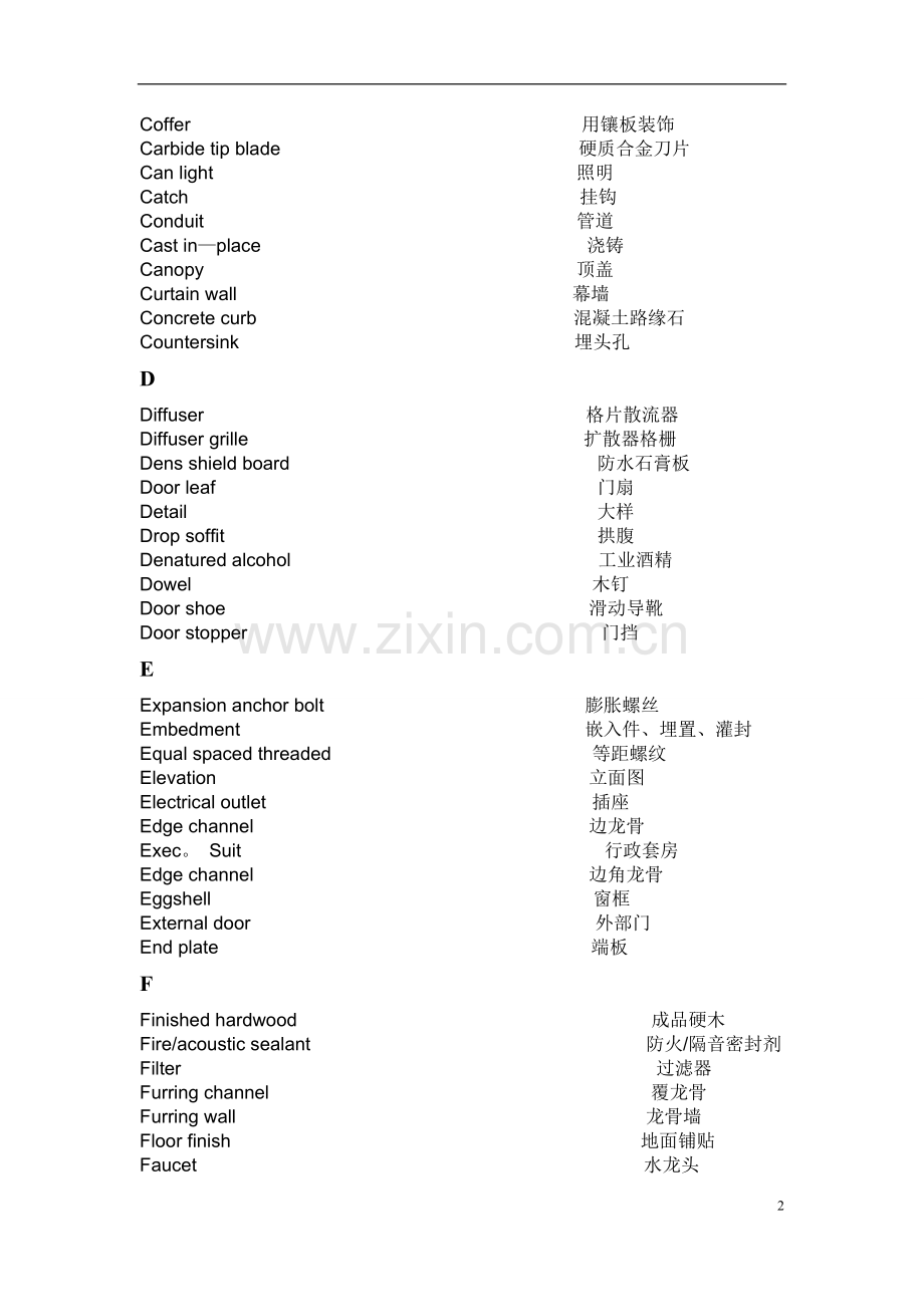 装饰工程英语单词汇总.doc_第2页