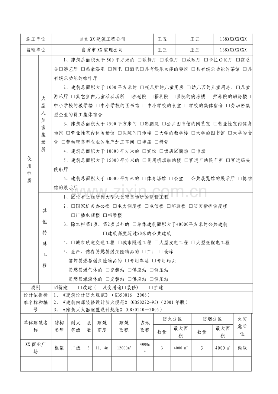 建设工程消防设计审核申报表(填写样本)-苏州园区.doc_第2页