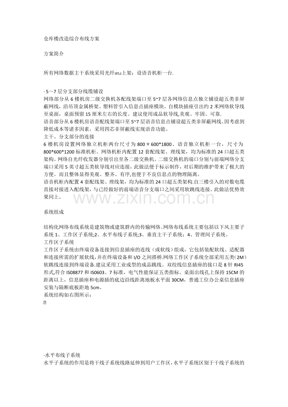 仓库楼改造综合布线方案(修改).doc_第1页