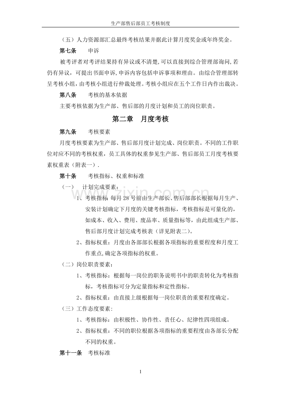 生产部售后部员工考核制度.doc_第2页