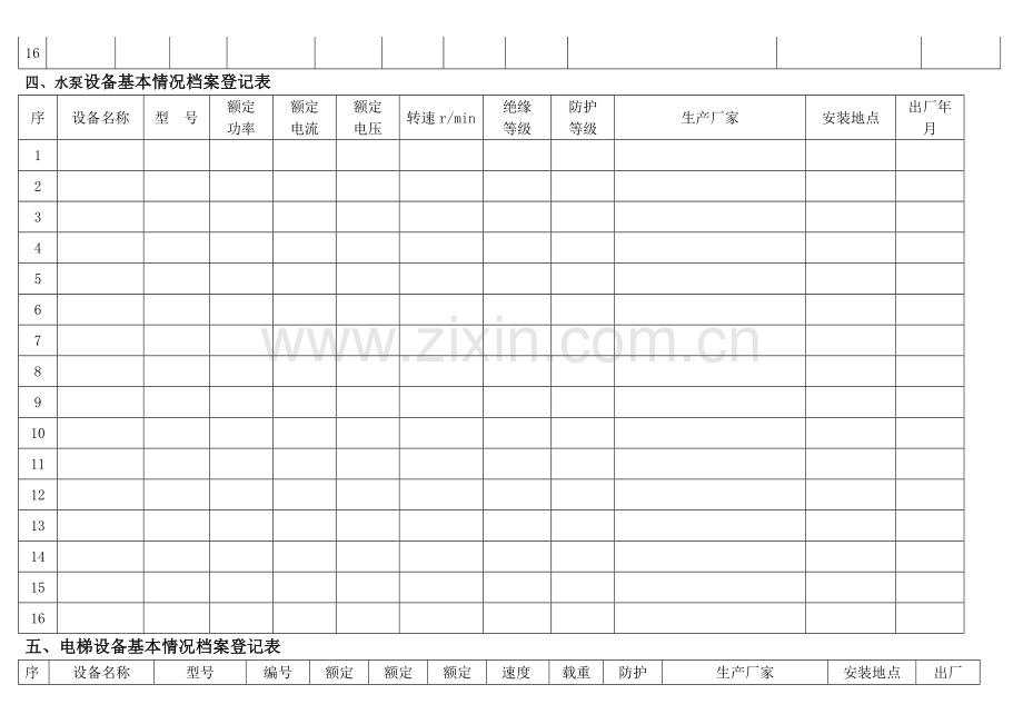 物业设施设备台账表格.doc_第3页