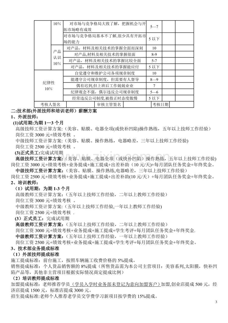 汽车服务行业工资绩效方案.doc_第3页