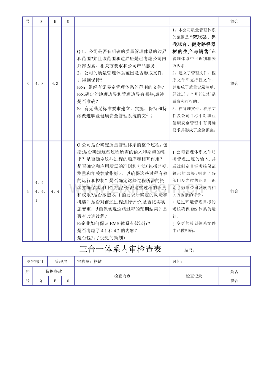 新版三合一体系内审检查表(2018).docx_第2页