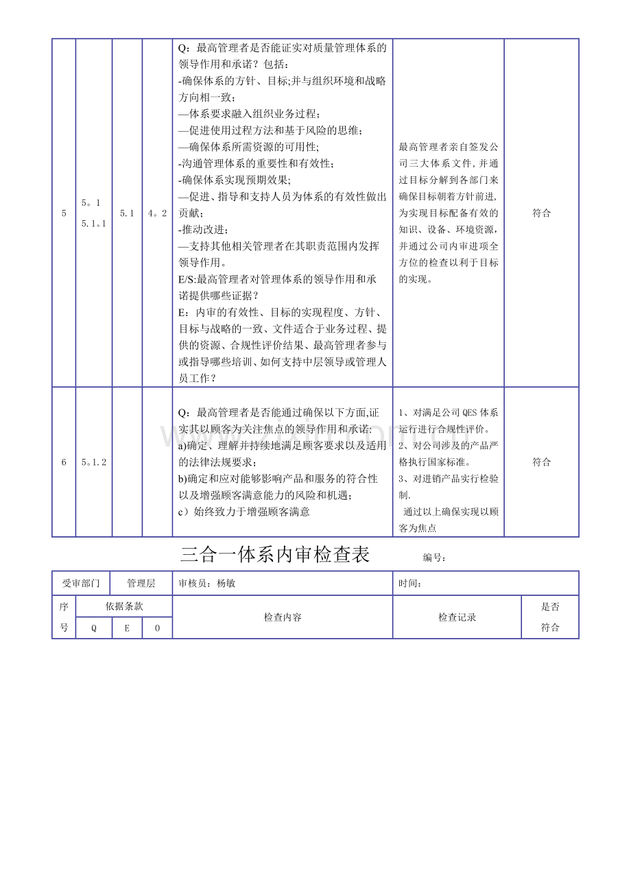 新版三合一体系内审检查表(2018).docx_第3页