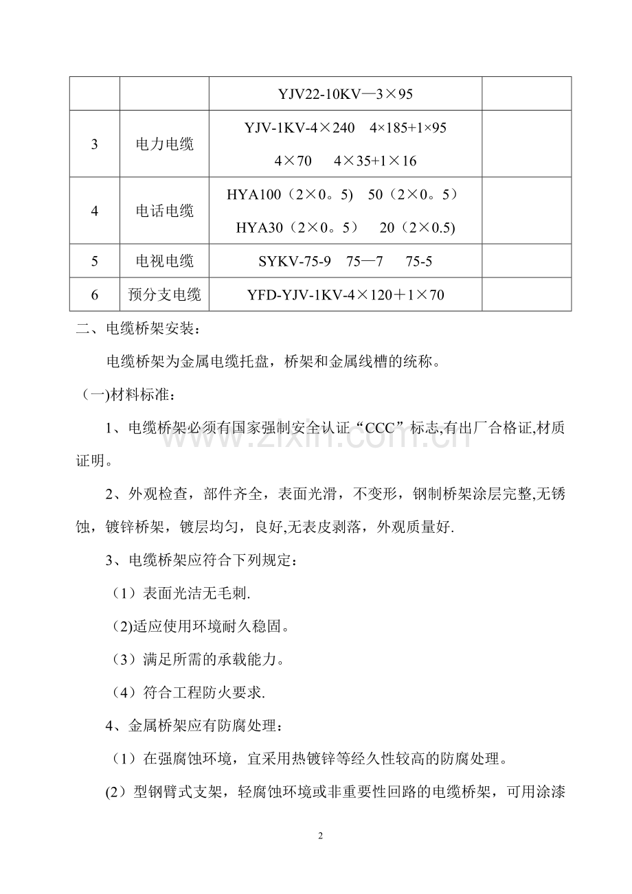 电缆桥架、电缆安装施工方案.doc_第2页