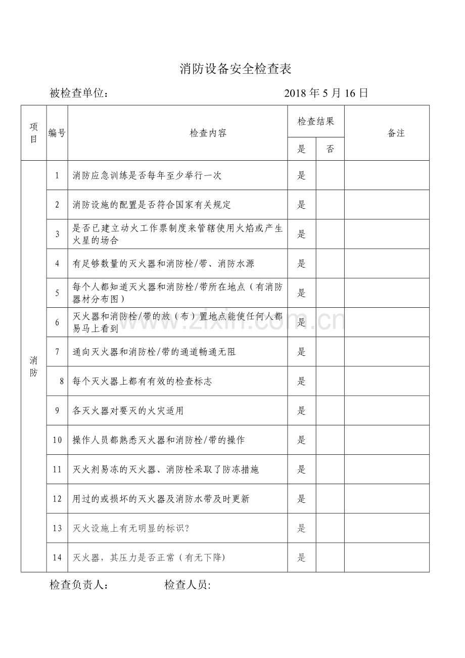 消防设备安全检查表.doc_第2页