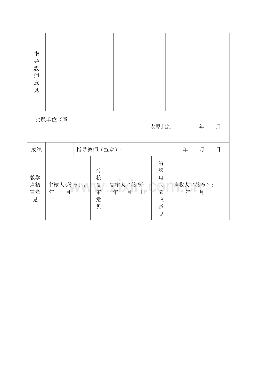 中央广播电视大学社会实践考核表(空白表格).doc_第2页