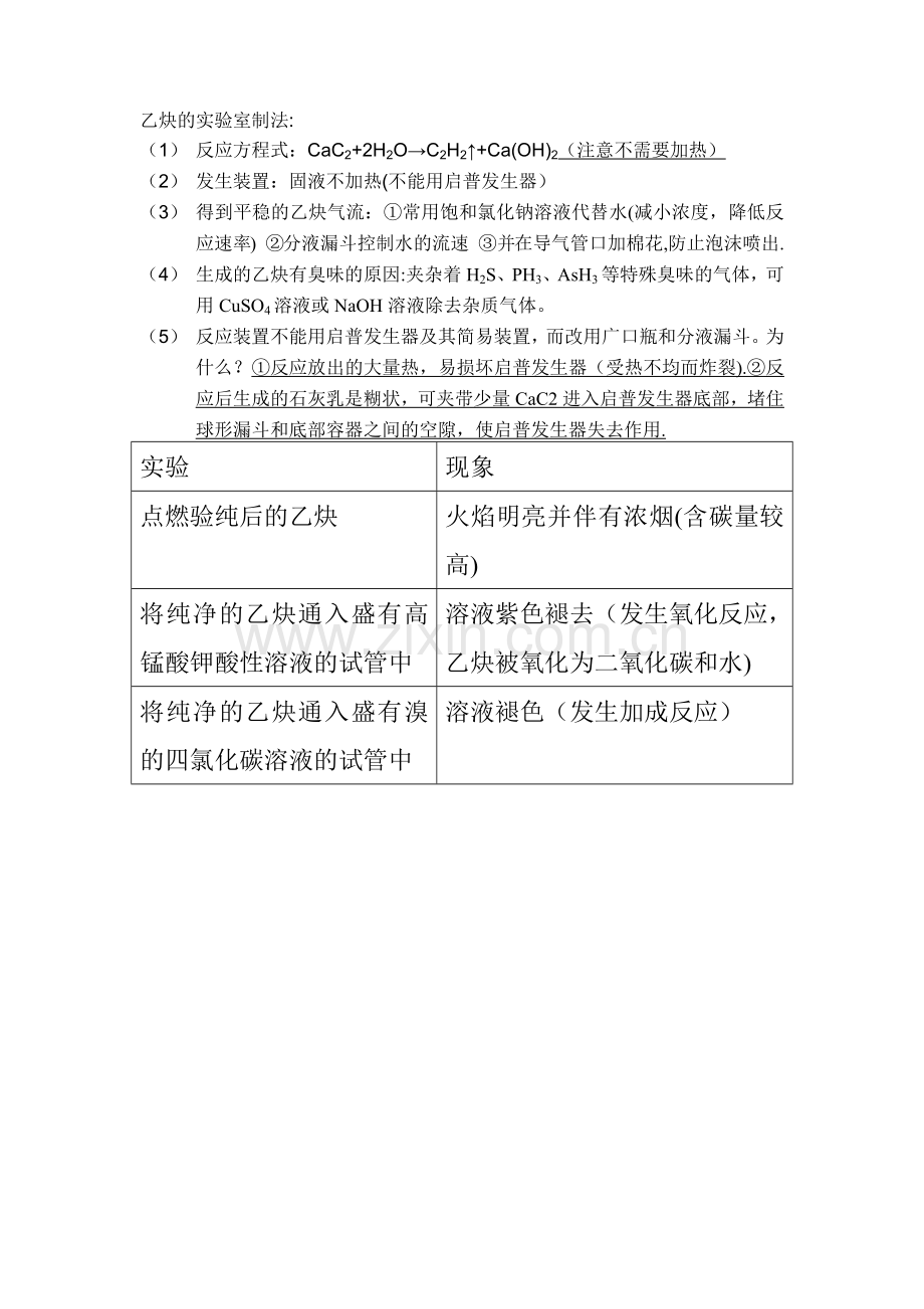 乙炔的实验室制法.docx_第1页