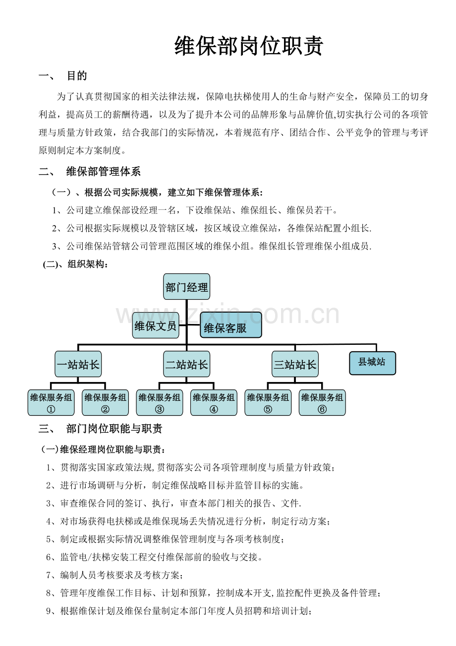 维保部岗位职责-(1).doc_第1页