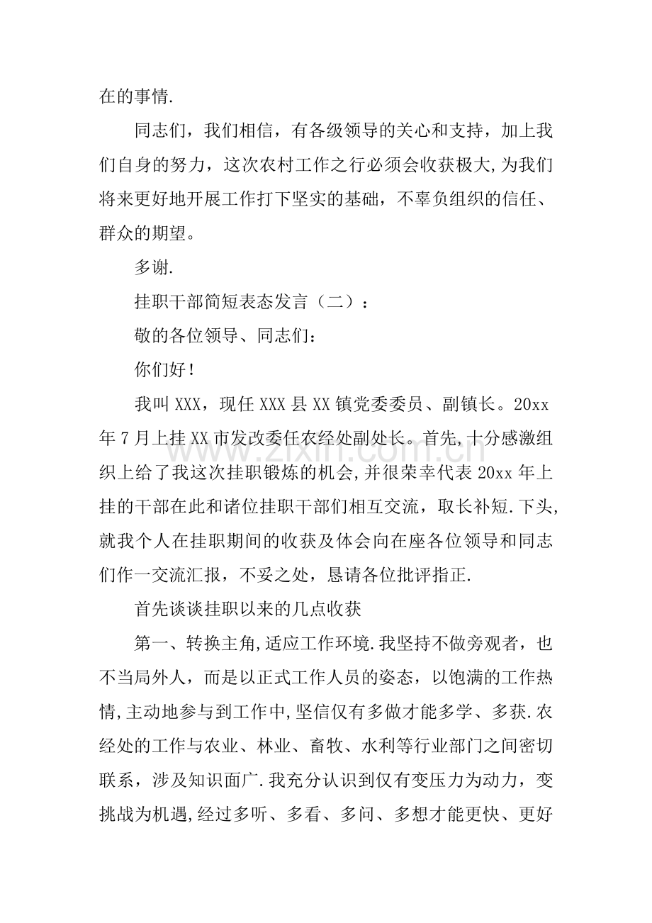 挂职干部简短表态发言10篇.docx_第3页