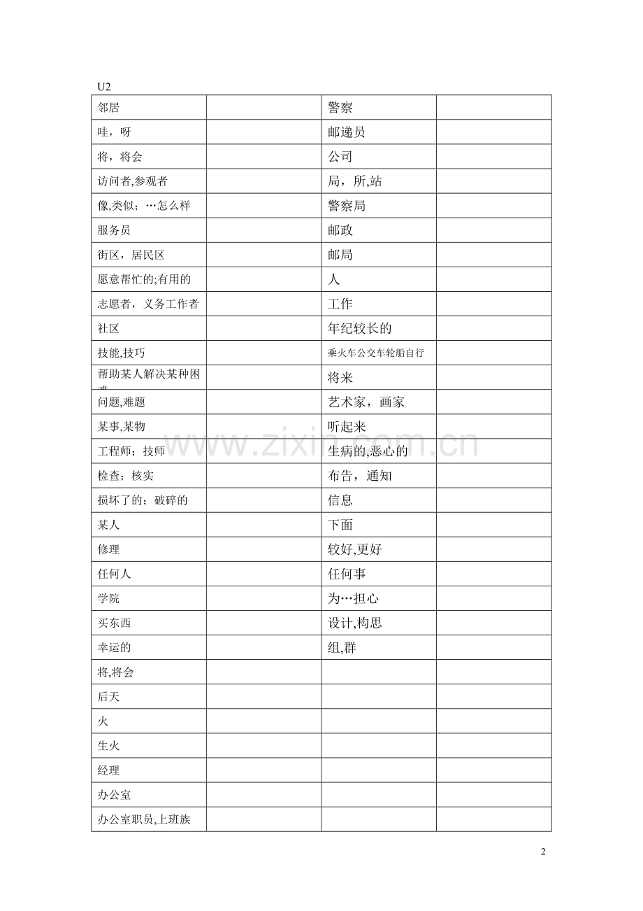 苏教版牛津英语七年级下册(7B)单词表.doc_第2页