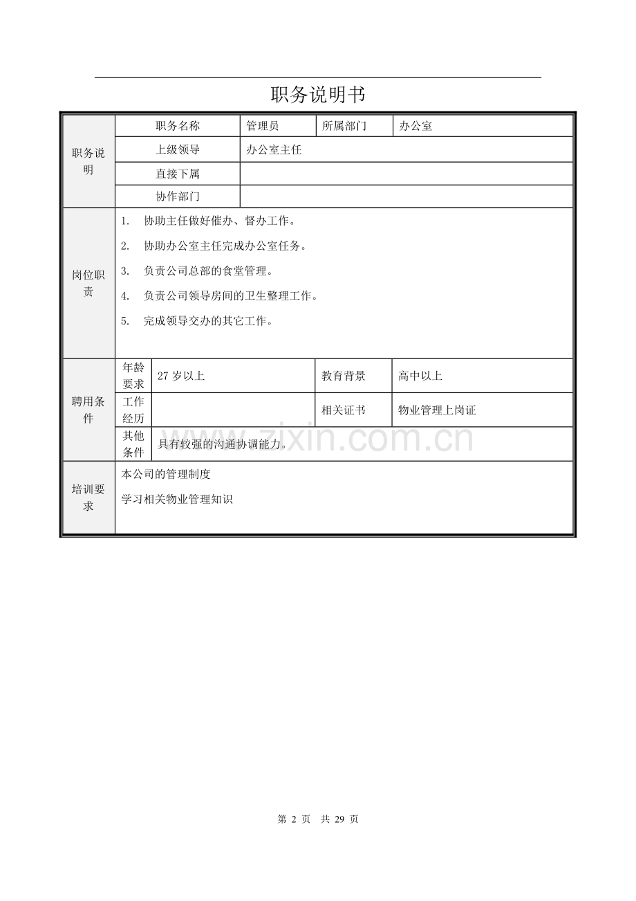 物业公司各岗位任职要求及岗位职责.doc_第2页