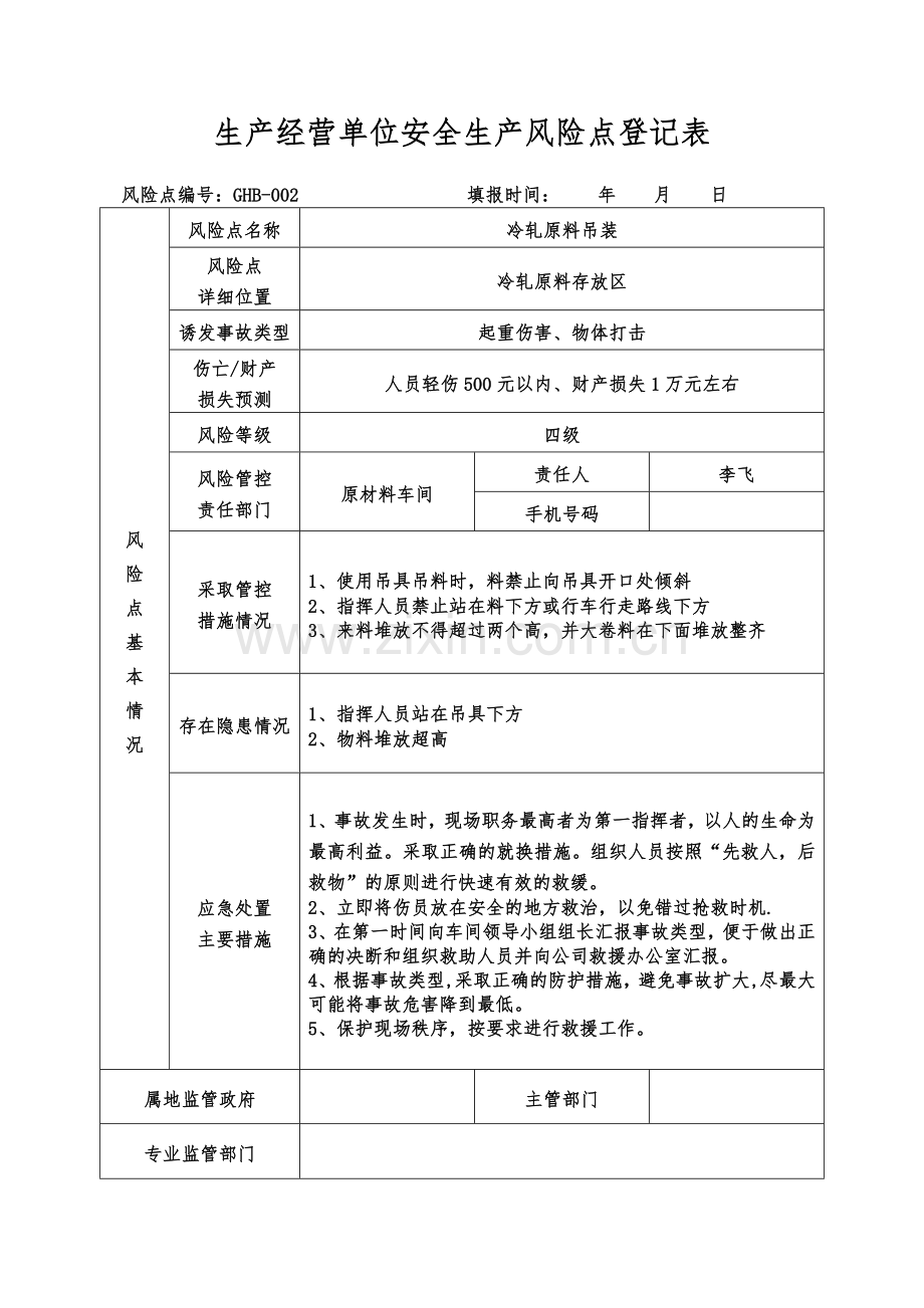 生产经营单位安全生产风险点登记表.docx_第2页