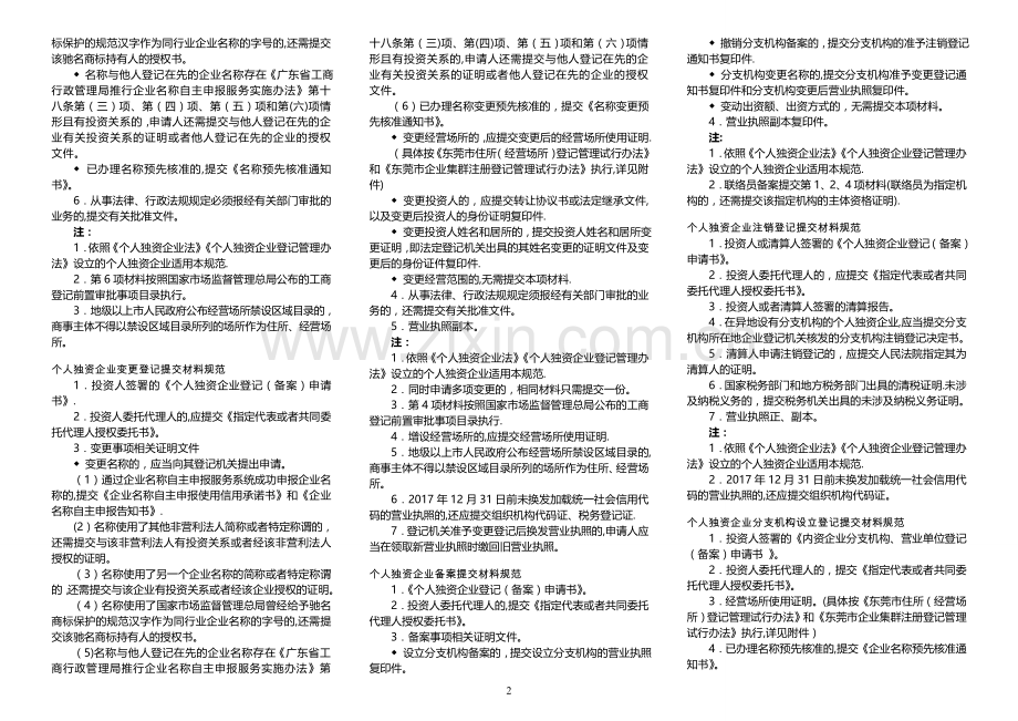 个人独资企业及其分支机构登记指南.doc_第2页