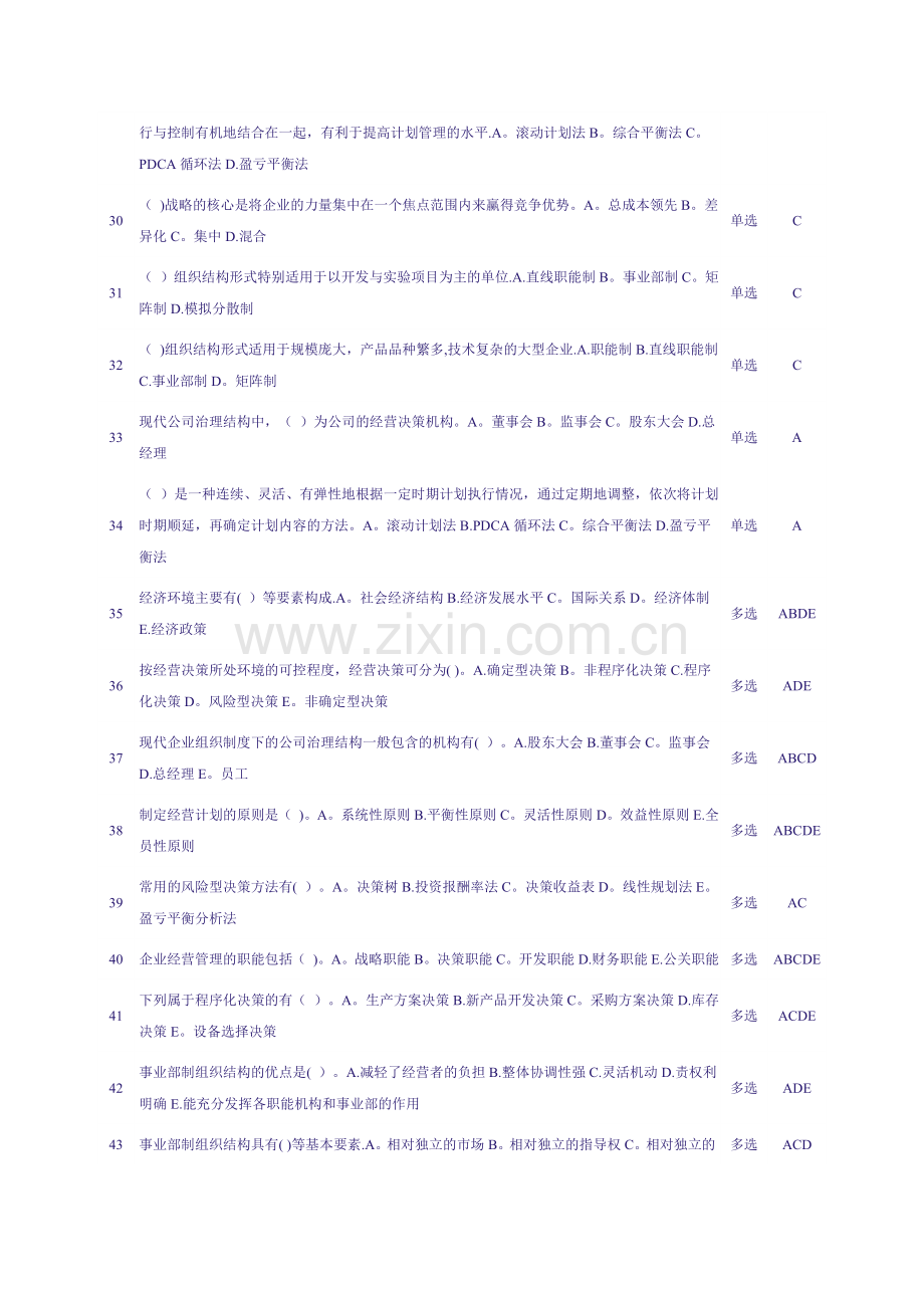 工商企业经营管理网上作业答案.doc_第3页