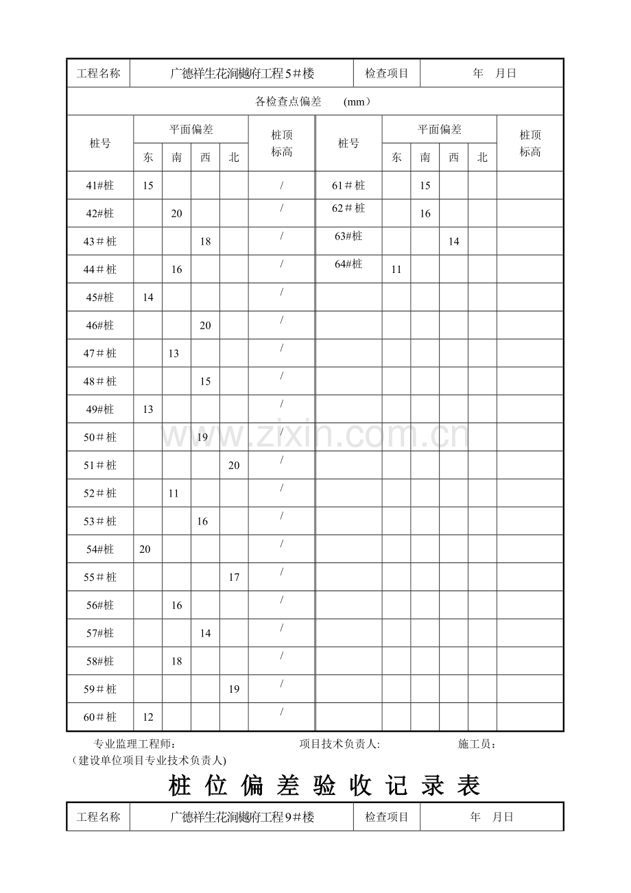 桩位偏差验收记录表74907.doc_第2页