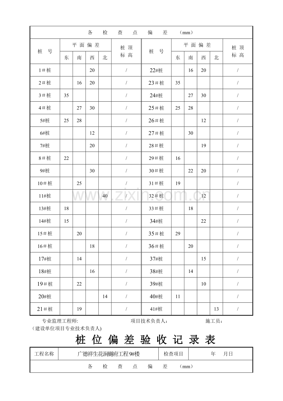 桩位偏差验收记录表74907.doc_第3页